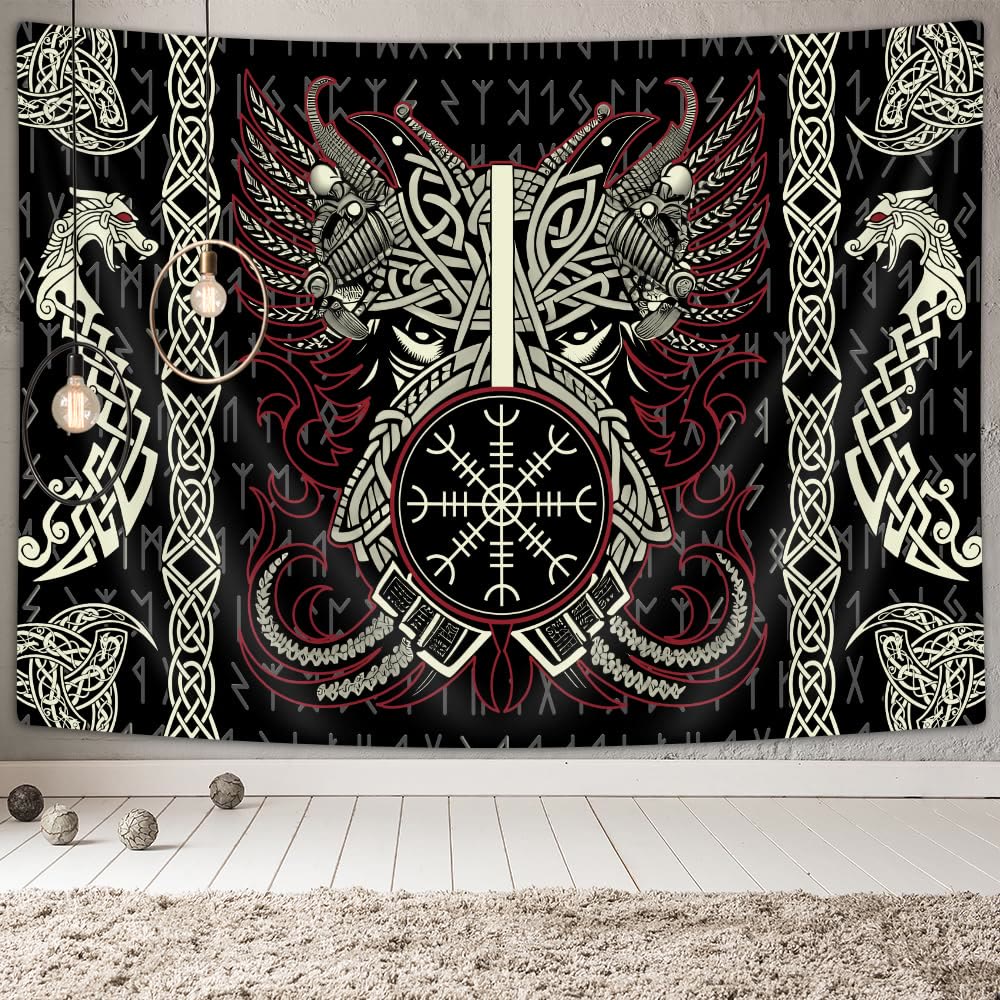 WorldNorse Dragon Helm Of Awe Dreifaches Horn von Odin Wandbehang - image 2