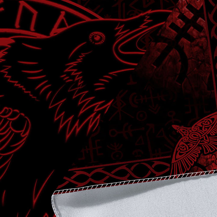 WorldNorse Raven Crow Rune Rot und Schwarz Wandbehang - image 3
