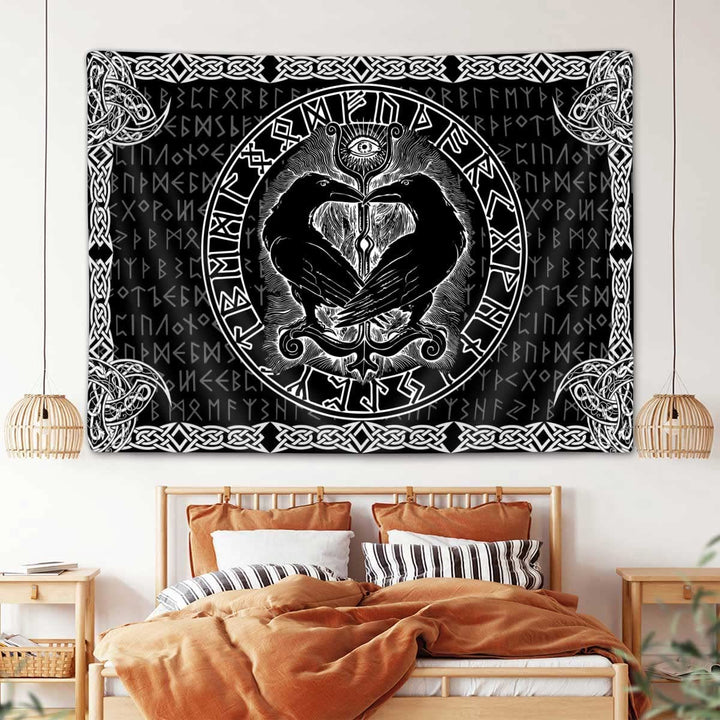 WorldNorse Ravens Herzform Allwissendes Auge Wandteppich - image 3