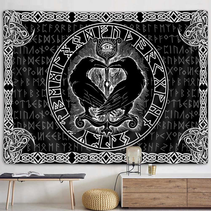 WorldNorse Ravens Herzform Allwissendes Auge Wandteppich - image 1