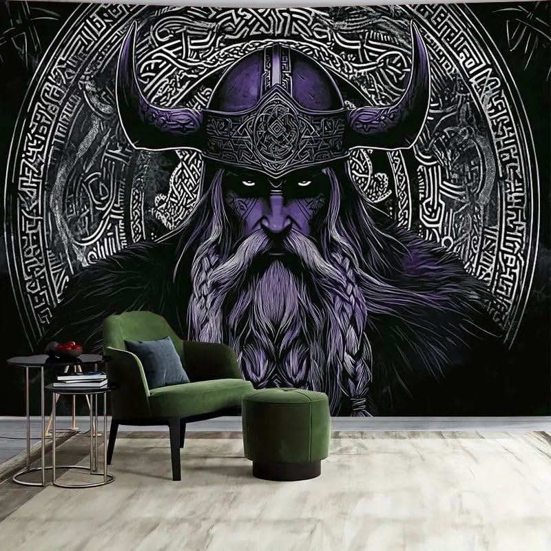 WorldNorse Legendary Odin Warrior Tribal Pattern Wandbehang - 180X320cm - image 0