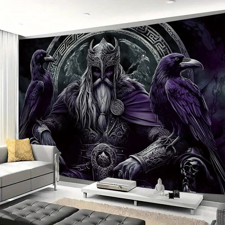 WorldNorse Gothic Lila Raben Ritter Wandteppich - image 4