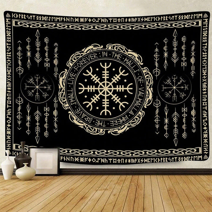 WorldNorse Viking Compass Helm der Ehrfurcht Wandbehang - Helm der Ehrfurcht - 180X320cm - image 0