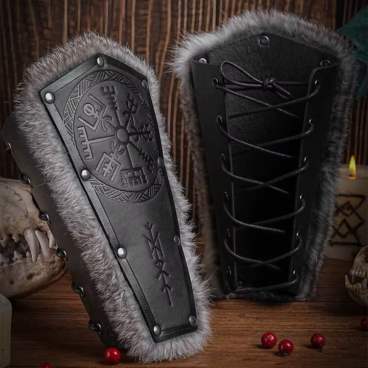 WorldNorse Medieval Retro Vegvisir Pelz Armschienen - Schwarz - image 2