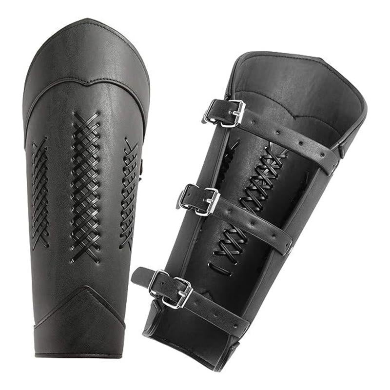 WorldNorse Punk Armschienen aus Leder mit verstellbarer Schnalle - Schwarz - image 3