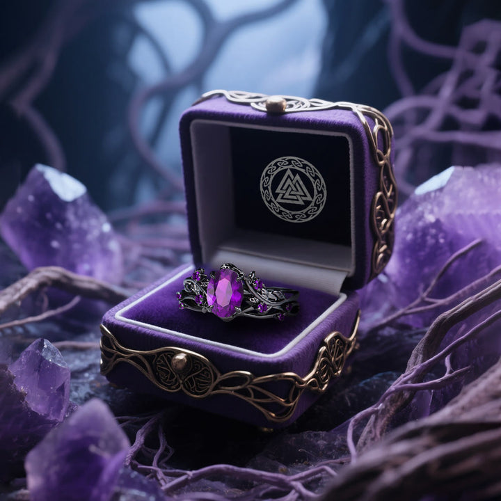 WorldNorse Midnight Amethyst Nordischer Weinring - image 4
