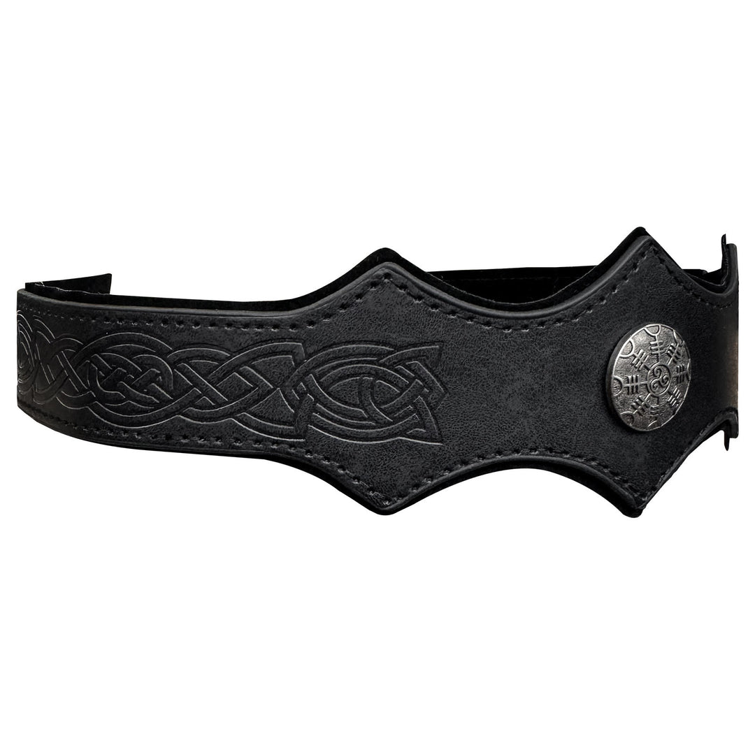 WorldNorse Retro-Stirnband mit Keltischer Knoten und Helm der Ehrfurcht - Wellenförmig - Schwarz - image 6