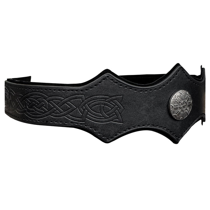 WorldNorse Retro-Stirnband mit Keltischer Knoten und Helm der Ehrfurcht - Wellenförmig - Schwarz - image 6