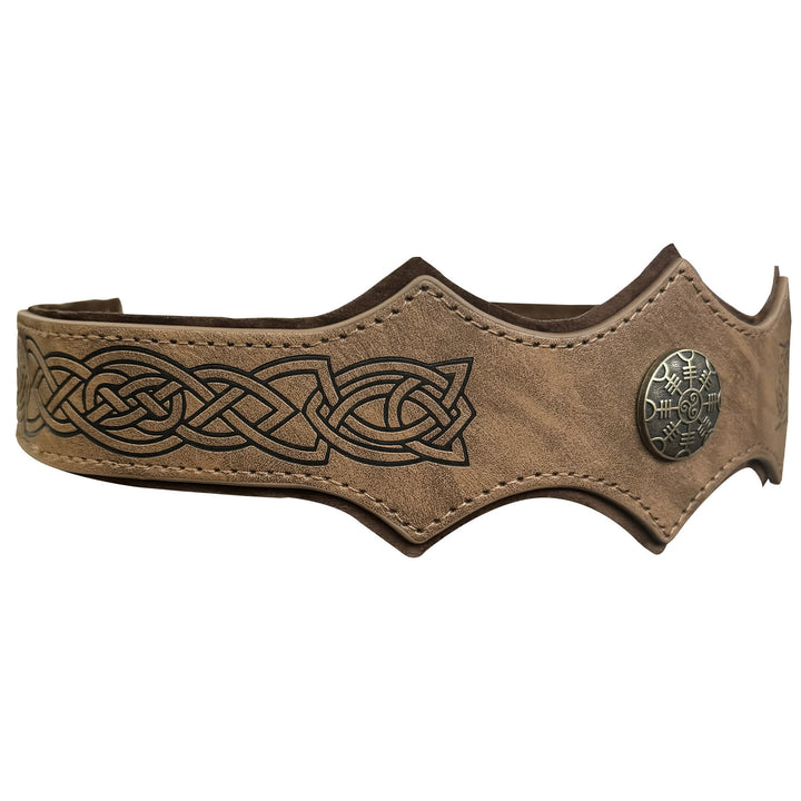 WorldNorse Retro-Stirnband mit Keltischer Knoten und Helm der Ehrfurcht - Wellenförmig - Braun - image 8