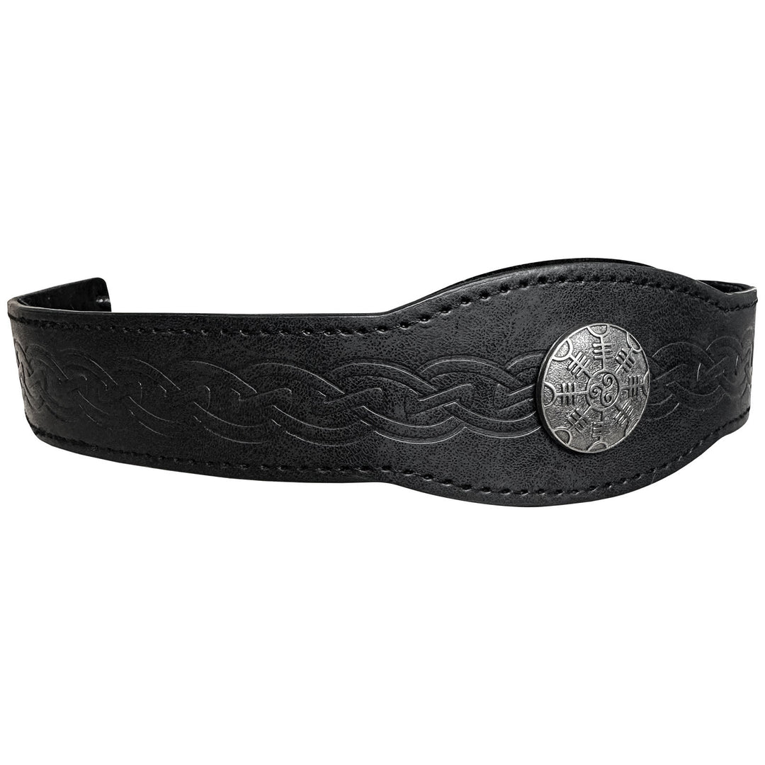 WorldNorse Retro-Stirnband mit Keltischer Knoten und Helm der Ehrfurcht - Kreisförmig - Schwarz - image 0