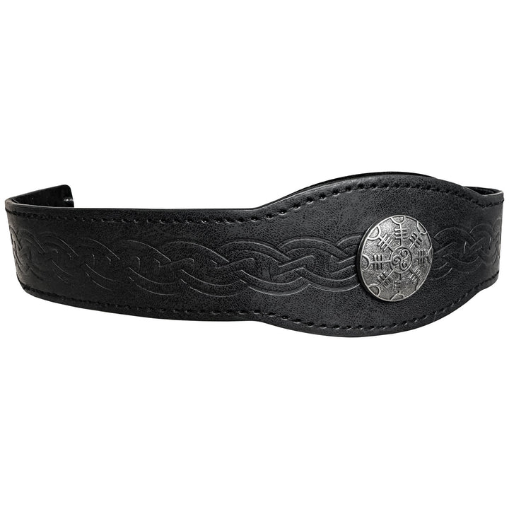 WorldNorse Retro-Stirnband mit Keltischer Knoten und Helm der Ehrfurcht - Kreisförmig - Schwarz - image 0