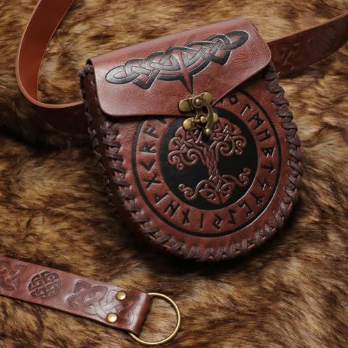 WorldNorse Yggdrasil Keltischer Knoten Beuteltasche - Braun - image 0