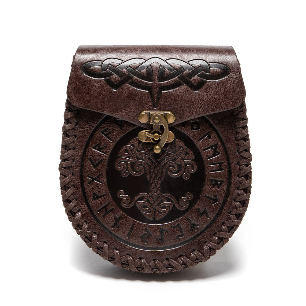 WorldNorse Yggdrasil Keltischer Knoten Beuteltasche - Dunkelbraun - image 4