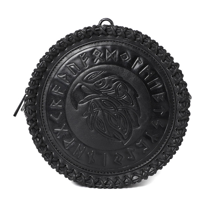 WorldNorse Viking Rune Eagle Umhängetasche mit Prägung - Schwarz - image 6