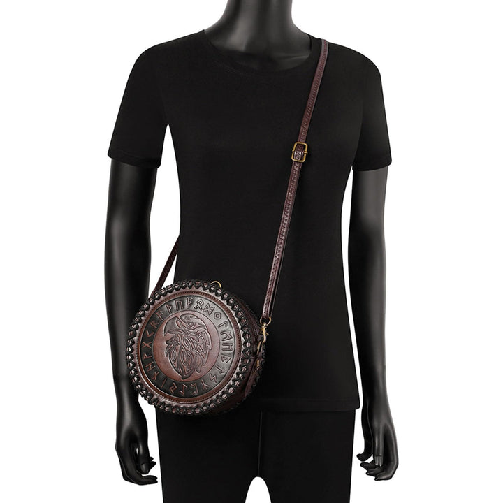 WorldNorse Viking Rune Eagle Umhängetasche mit Prägung - image 3