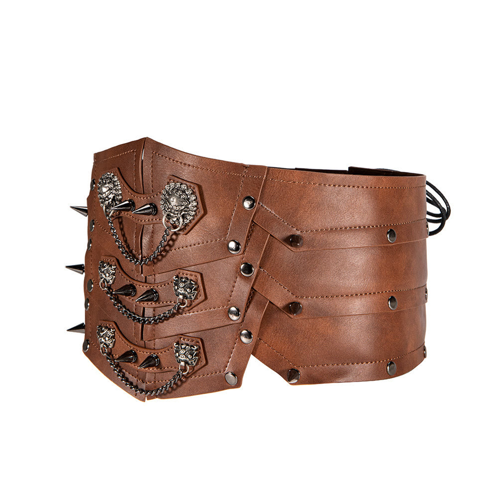 WorldNorse Damen-Bund mit baumelnder Kette und Spike-Schnürung - image 1