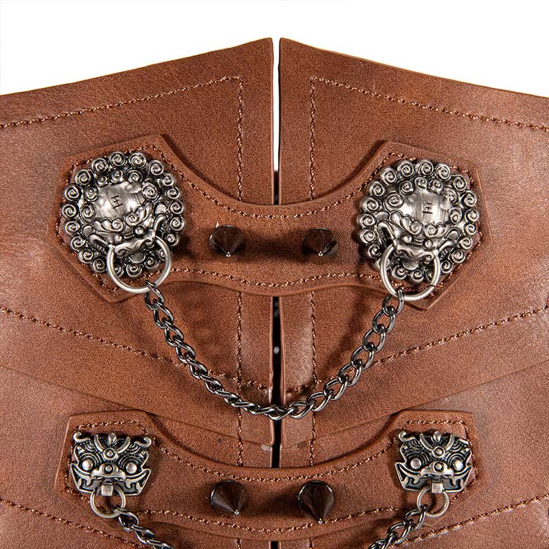 WorldNorse Damen-Bund mit baumelnder Kette und Spike-Schnürung - image 2