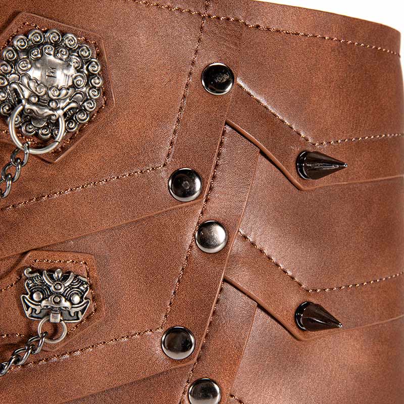 WorldNorse Damen-Bund mit baumelnder Kette und Spike-Schnürung - image 4