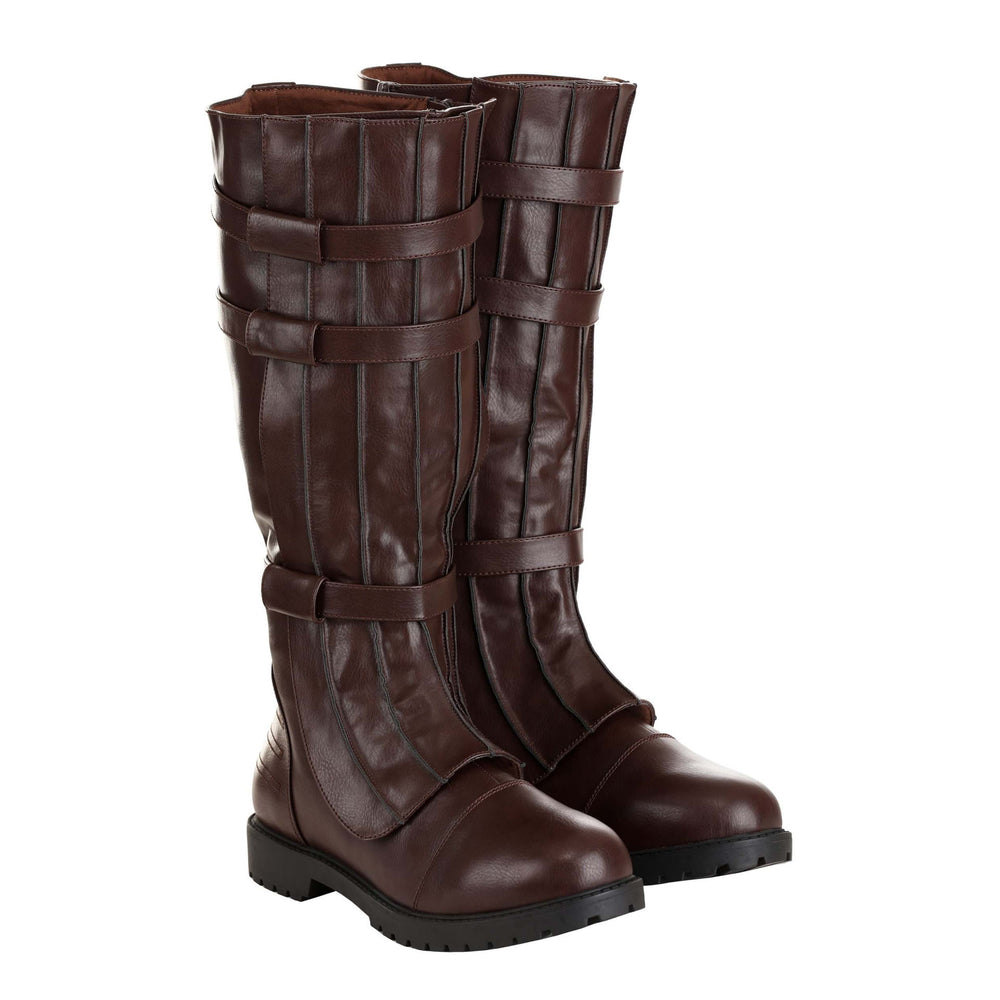 WorldNorse – Kniehohe Stiefel mit Retro-Schnalle - Dunkelbraun - US 13 - image 1