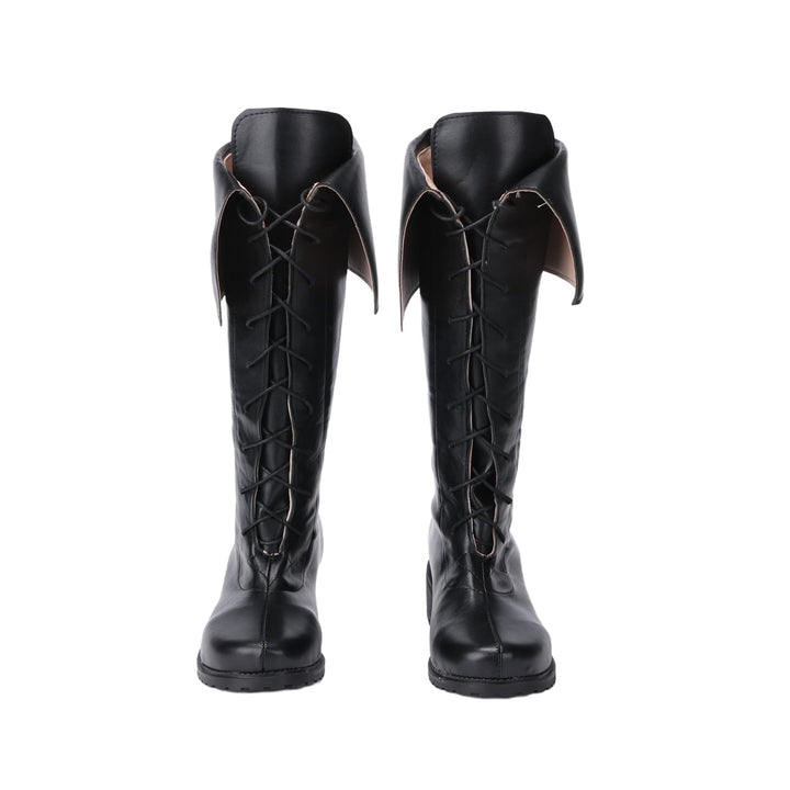 WorldNorse – Kniehohe Stiefel im Vintage-Stil mit Schnürung und Umschlag - image 2