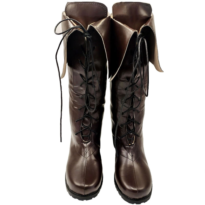WorldNorse – Kniehohe Stiefel im Vintage-Stil mit Schnürung und Umschlag - image 6