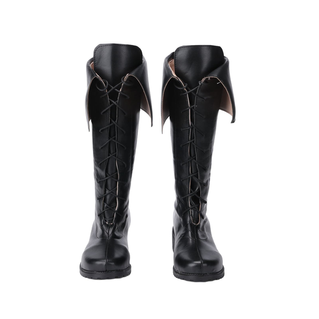 WorldNorse – Kniehohe Stiefel im Vintage-Stil mit Schnürung und Umschlag - image 2
