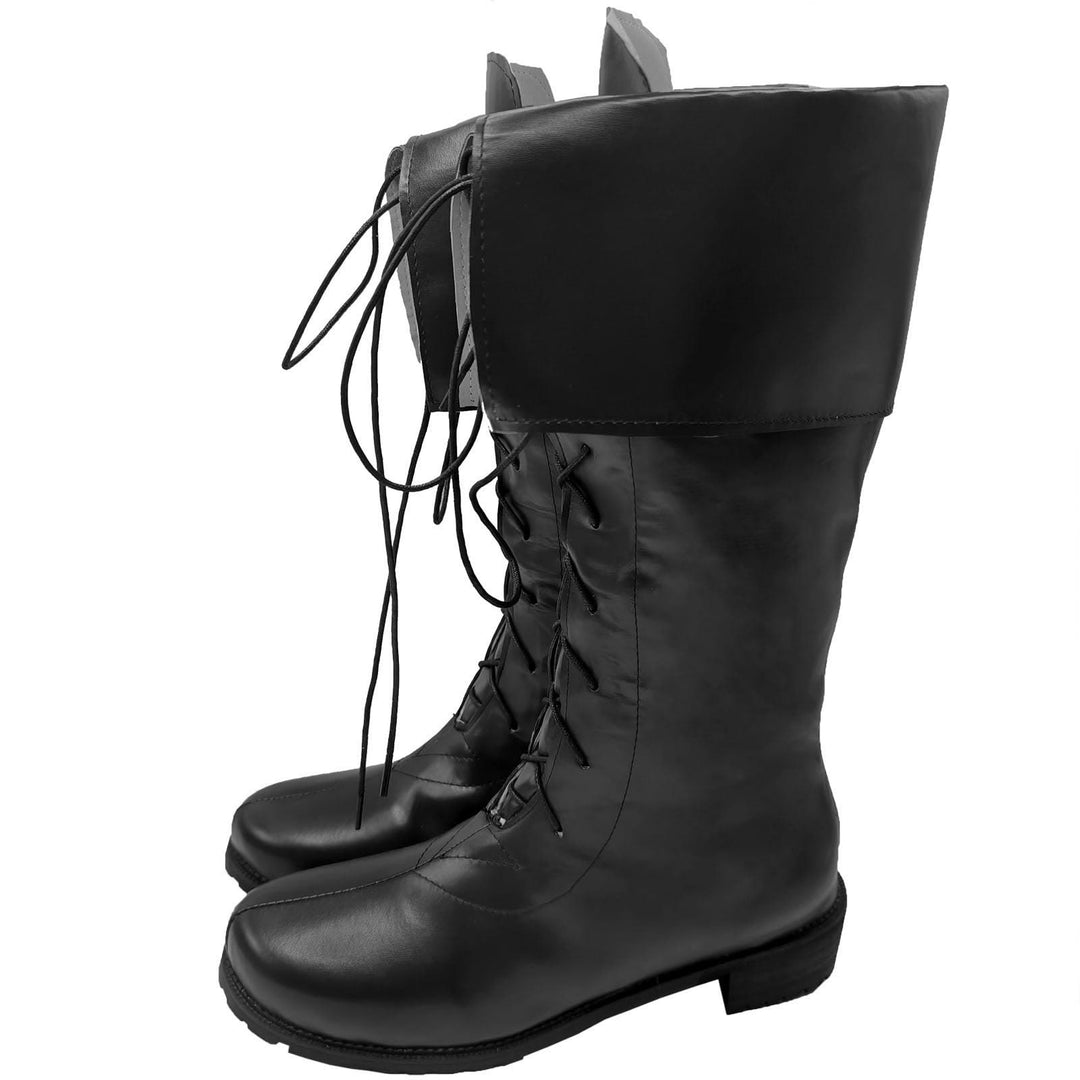 WorldNorse – Kniehohe Stiefel im Vintage-Stil mit Schnürung und Umschlag - image 3