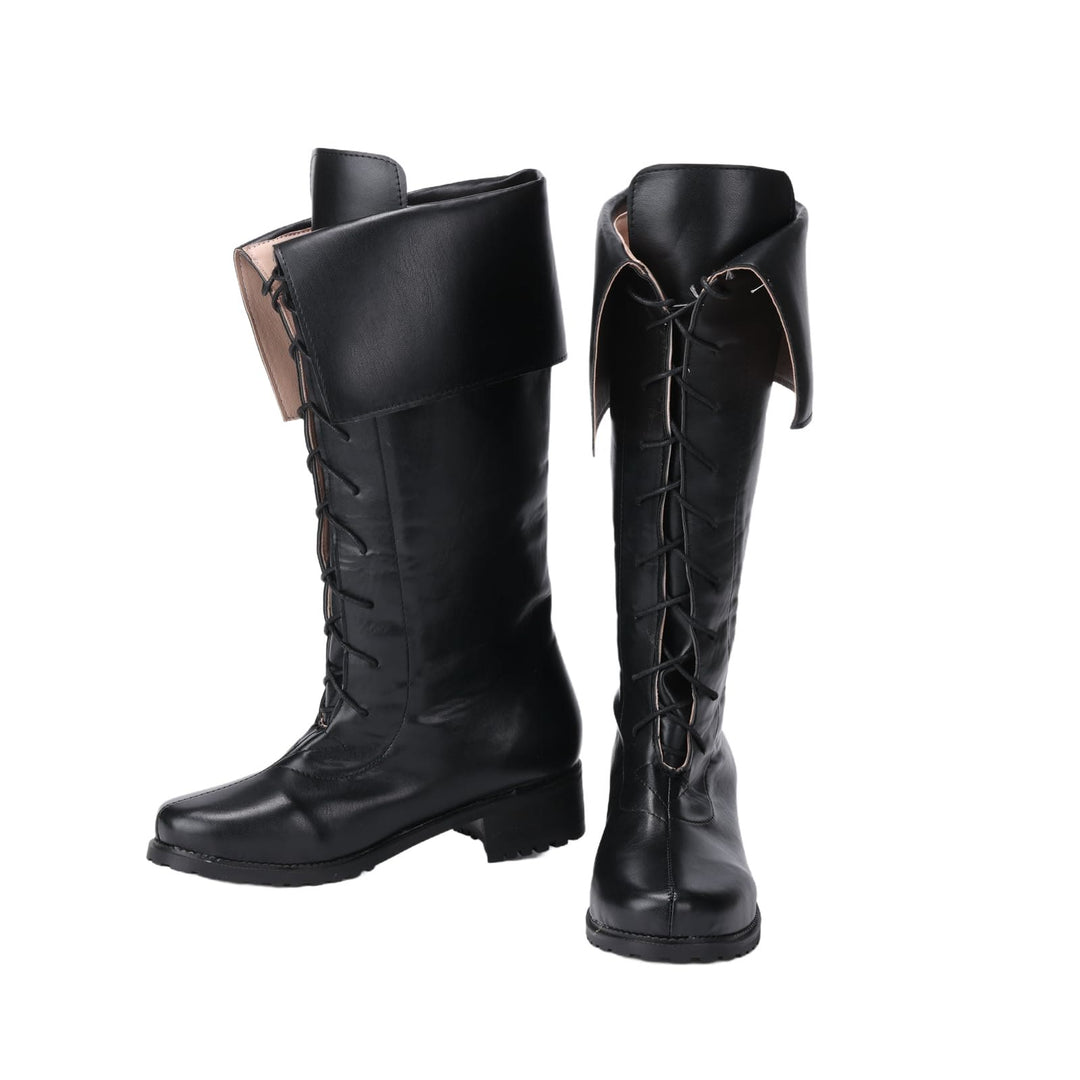 WorldNorse – Kniehohe Stiefel im Vintage-Stil mit Schnürung und Umschlag - image 1