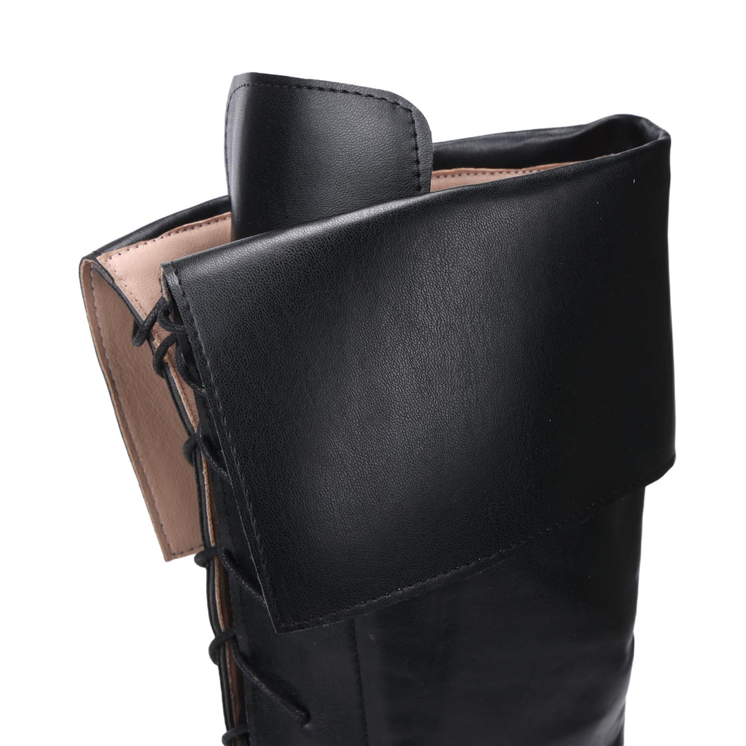 WorldNorse – Kniehohe Stiefel im Vintage-Stil mit Schnürung und Umschlag - image 4