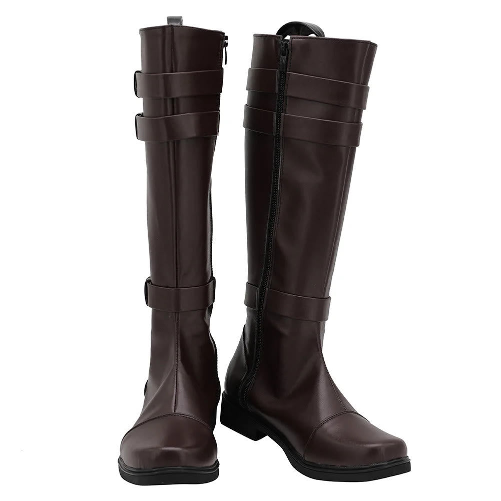 WorldNorse – Klassische kniehohe Stiefel mit Schnallenriemen - image 3