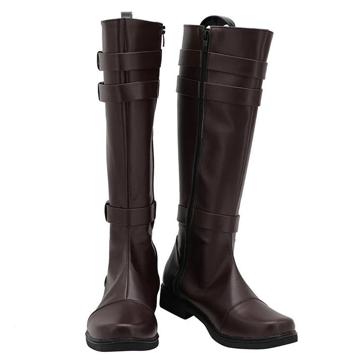 WorldNorse – Klassische kniehohe Stiefel mit Schnallenriemen - image 3