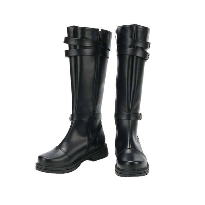 WorldNorse – Klassische kniehohe Stiefel mit Schnallenriemen - image 1