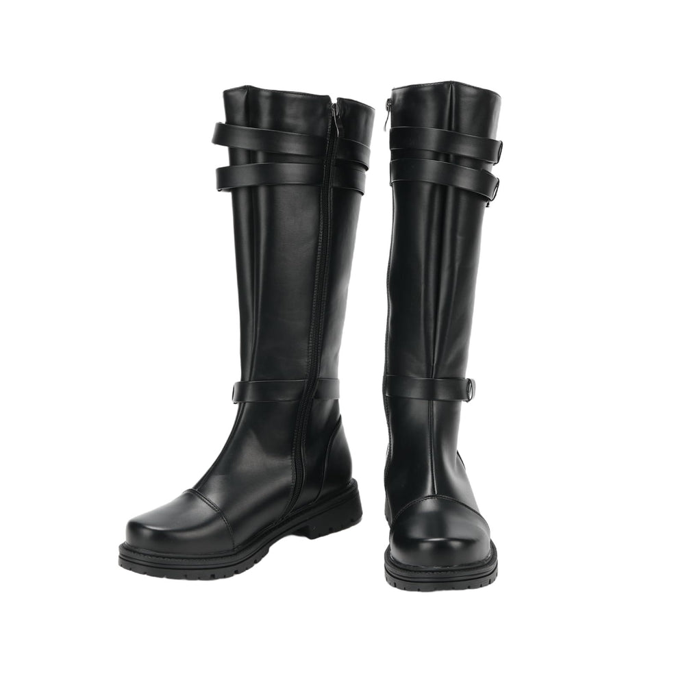 WorldNorse – Klassische kniehohe Stiefel mit Schnallenriemen - image 1