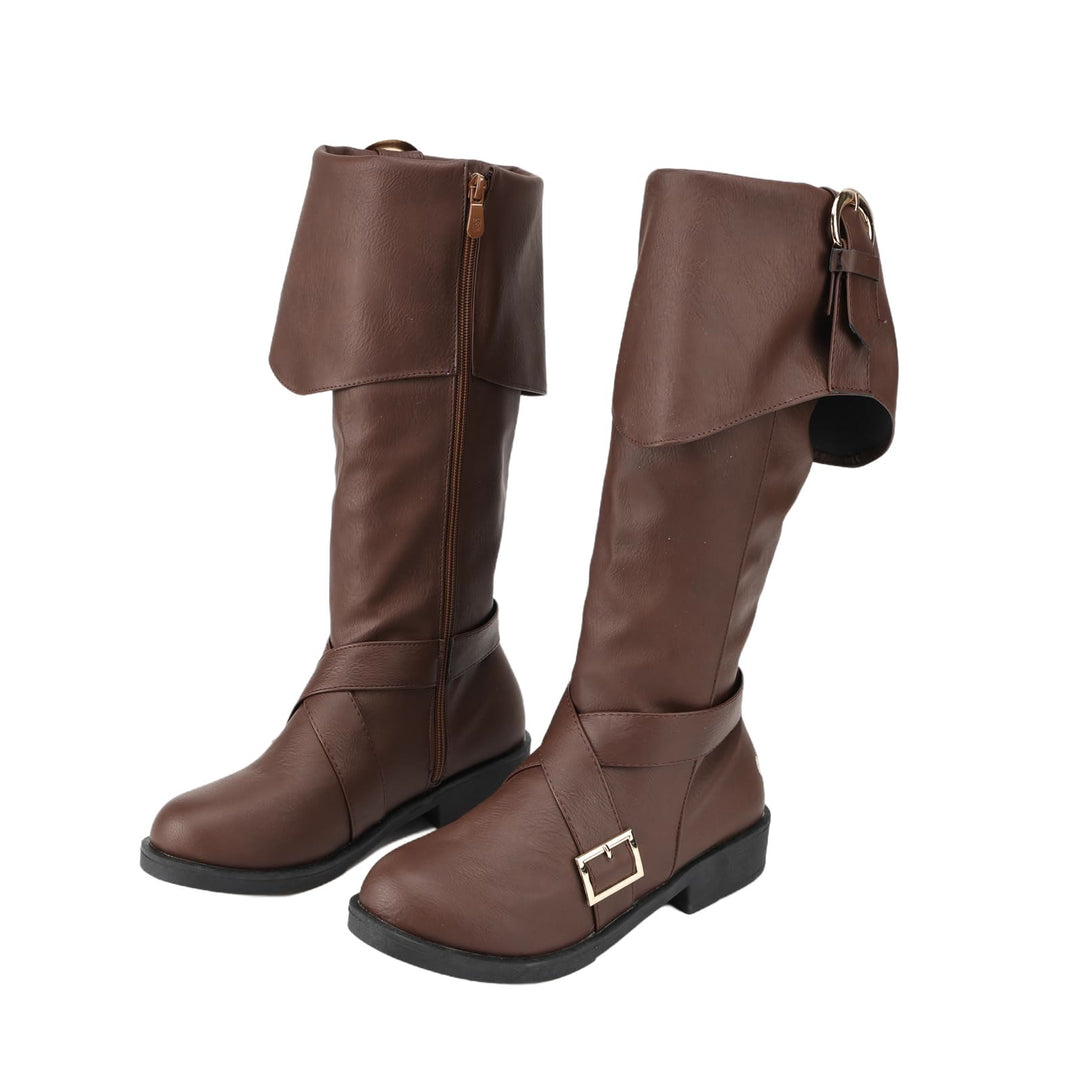 WorldNorse Stilvolle Stiefel mit Schnalle zum Herunterklappen - Hellbraun - US 13 - image 2