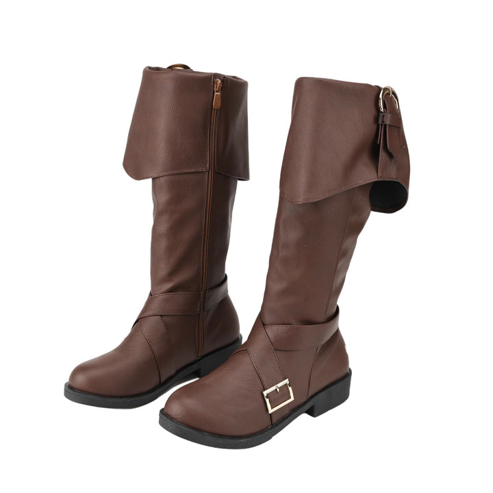 WorldNorse Stilvolle Stiefel mit Schnalle zum Herunterklappen - Hellbraun - US 13 - image 2