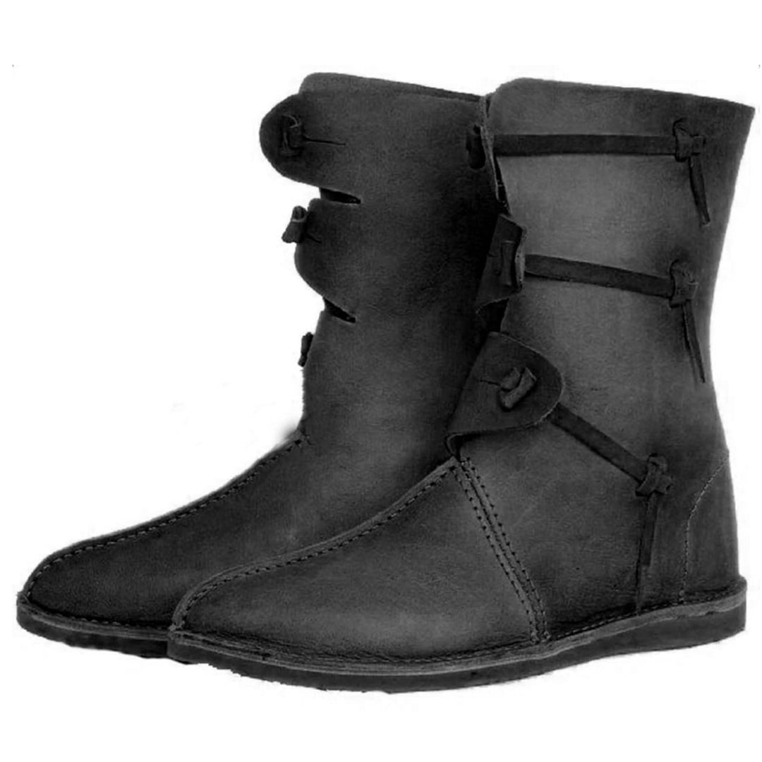 WorldNorse Rustikale Lederstiefel zum Hineinschlüpfen - Schwarz - US 13 - image 0