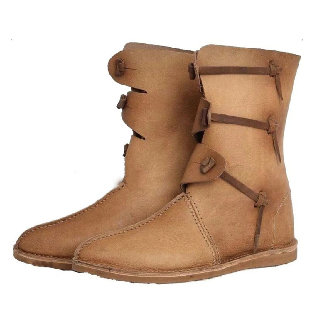 WorldNorse Rustikale Lederstiefel zum Hineinschlüpfen - Khaki - US 13 - image 2