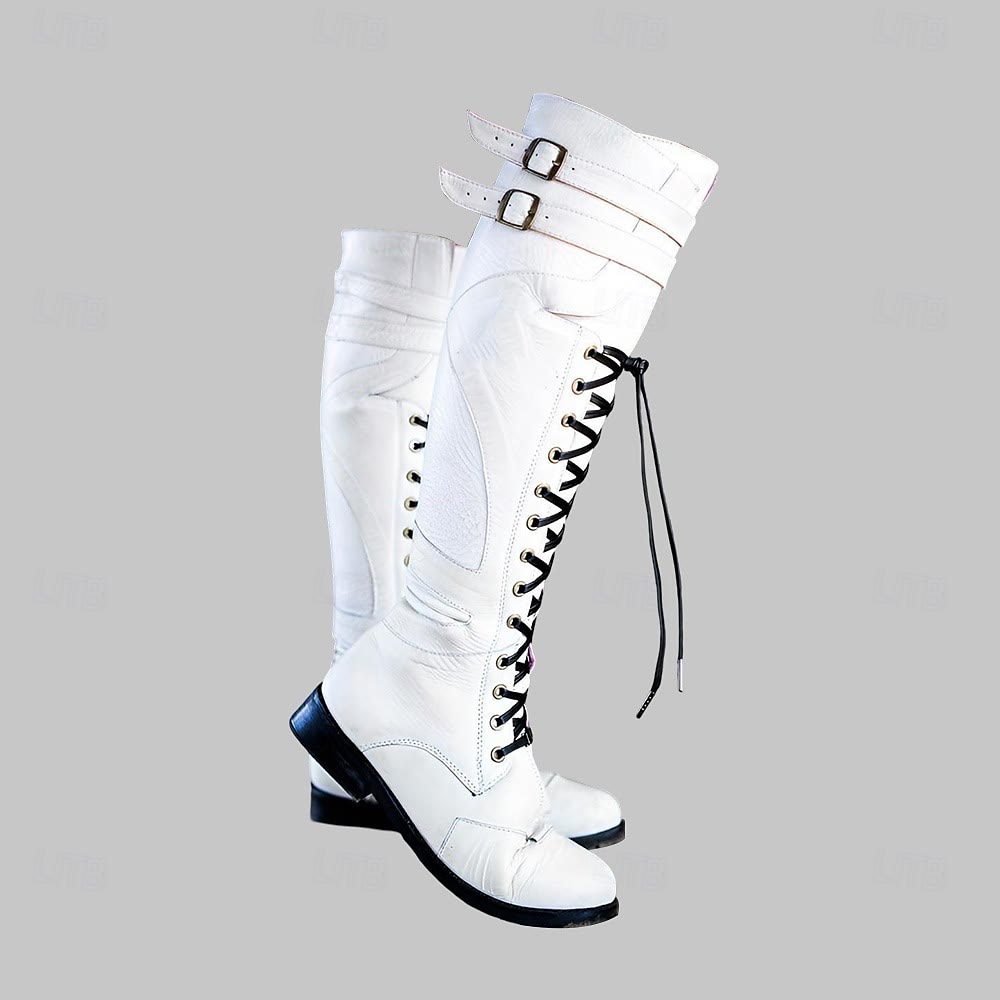 WorldNorse – Robuste, hohe Schnürstiefel mit Schnalle - Weiß - 48 - image 3