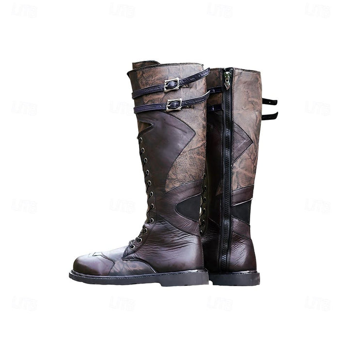 WorldNorse – Robuste, hohe Schnürstiefel mit Schnalle - Farbblock - 48 - image 9