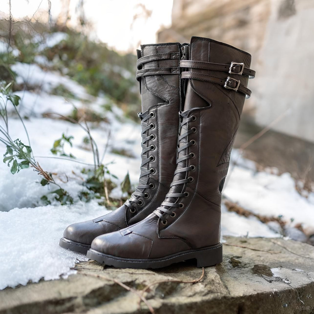 WorldNorse – Robuste, hohe Schnürstiefel mit Schnalle - image 6