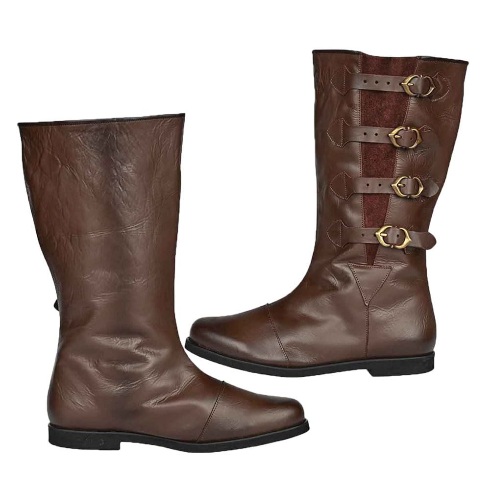 WorldNorse Hohe Lederstiefel mit Nietenschnalle - image 3