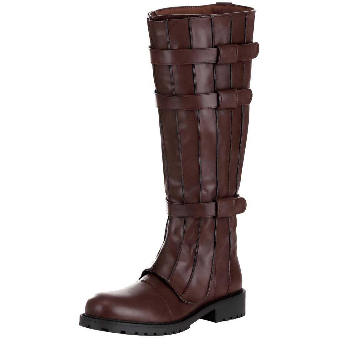 WorldNorse – Kniehohe Stiefel mit Retro-Schnalle - image 3
