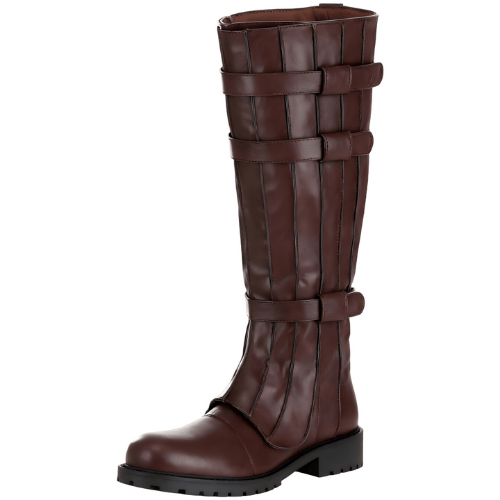 WorldNorse – Kniehohe Stiefel mit Retro-Schnalle - image 3