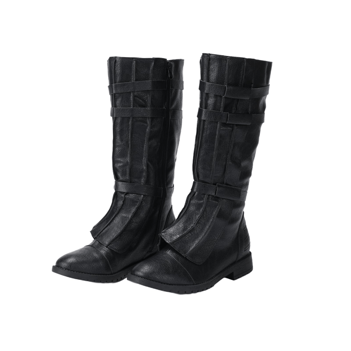 WorldNorse – Kniehohe Stiefel mit Retro-Schnalle - Schwarz - US 13 - image 0