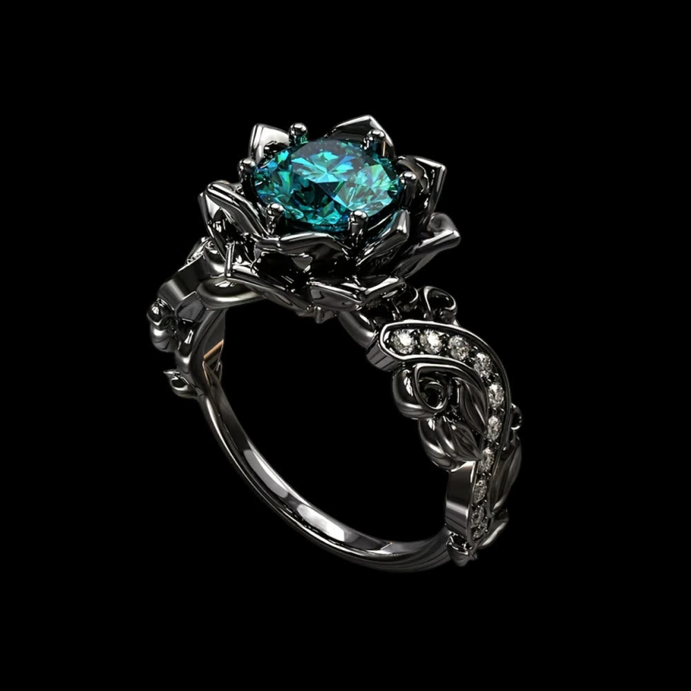 WorldNorse Schwarzer Rosenblütenring - 62mm - image 0