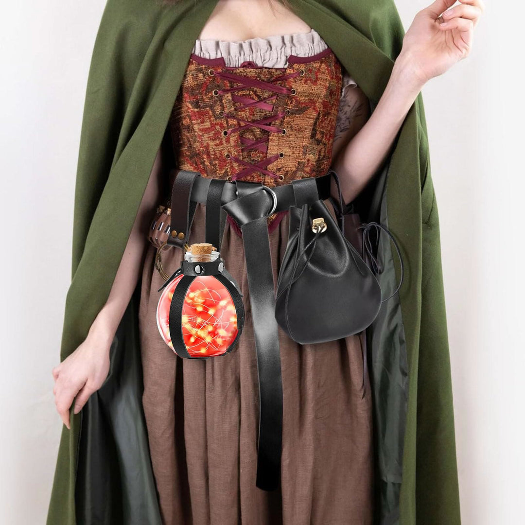 WorldNorse Mittelalterliche Zaubertrankflaschentasche und Gürtel mit Lederriemen - image 6