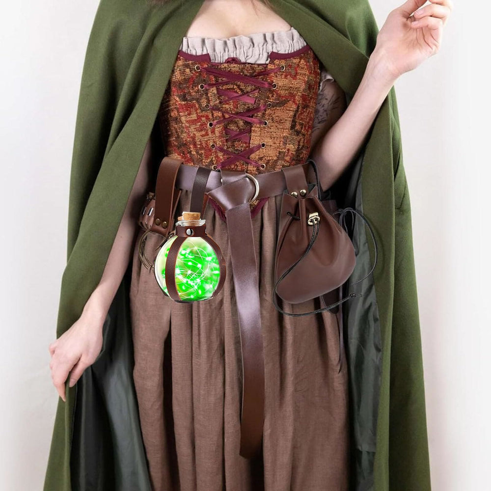 WorldNorse Mittelalterliche Zaubertrankflaschentasche und Gürtel mit Lederriemen - image 1