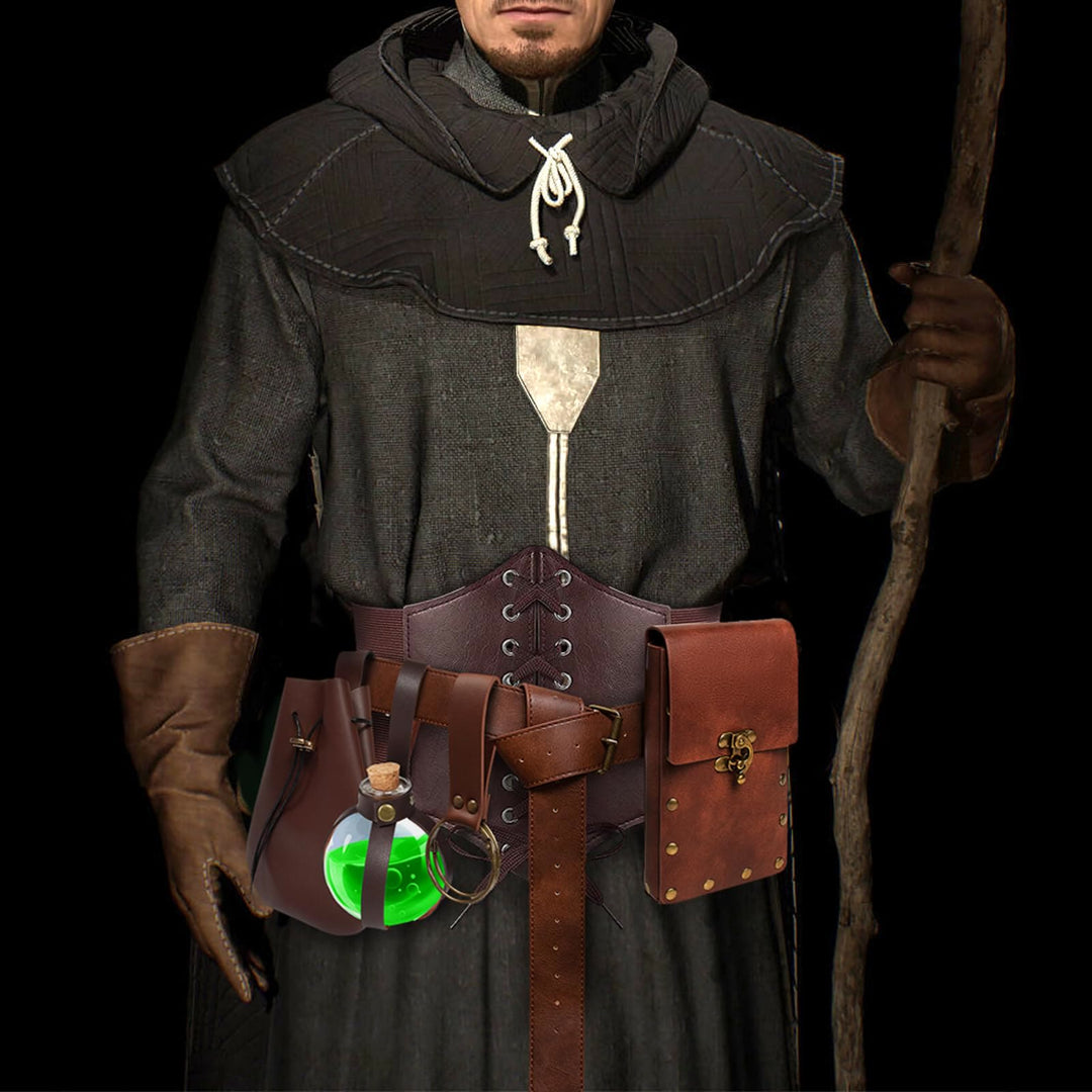 WorldNorse Gothic Zaubertrankflasche Ledertasche und Gürtel mit Nieten - image 5