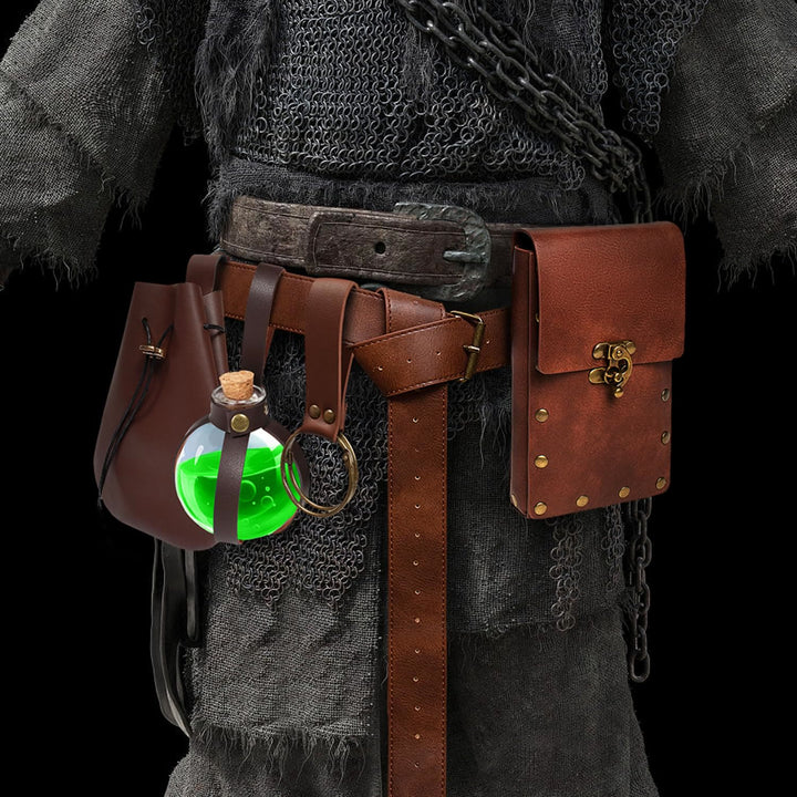WorldNorse Gothic Zaubertrankflasche Ledertasche und Gürtel mit Nieten - image 6