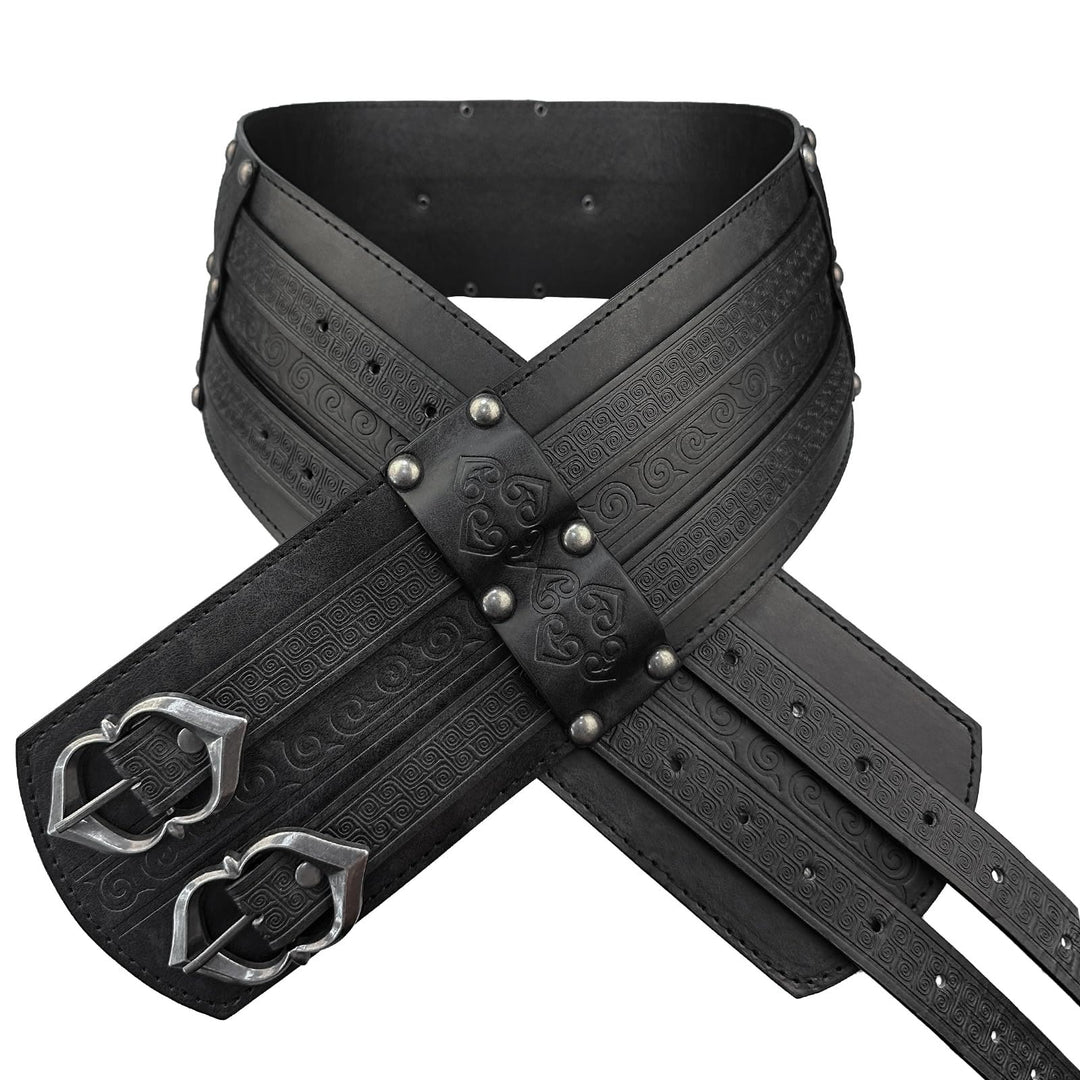 WorldNorse Gothic Keltischer Gürtel mit Doppelschnalle - Schwarz - image 6